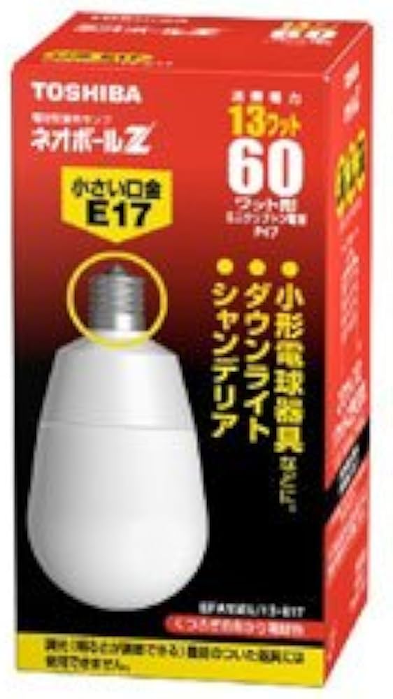 Amazon | TOSHIBA ネオボールZ A形 60Wタイプ 口金直径17mm 電球色