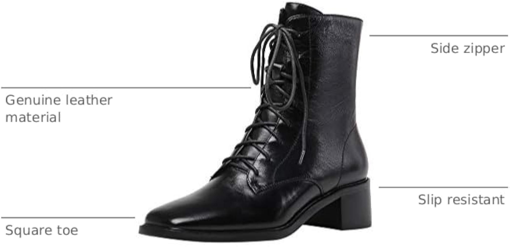 Amazon.com | TinaCus Women's Genuine Leather Square Toe Selftie