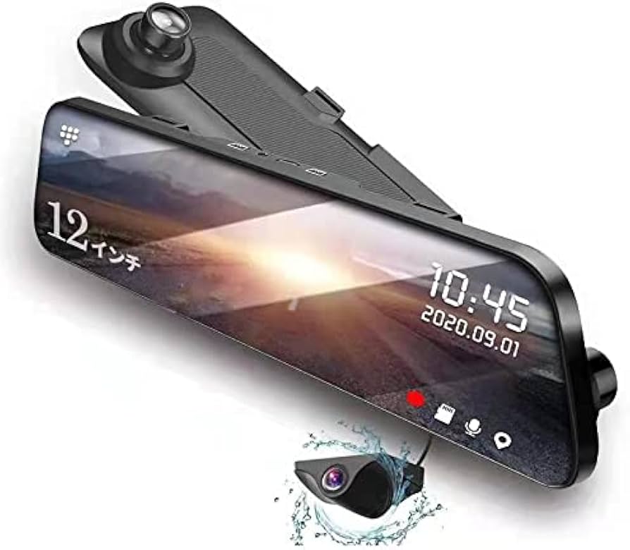 Amazon.co.jp: JADO ドライブレコーダー ミラー型 前後カメラ 12インチ