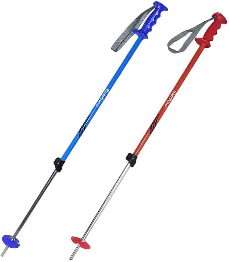 Amazon | ジュニア スキー ポール ストック こども 伸縮 ペアポール