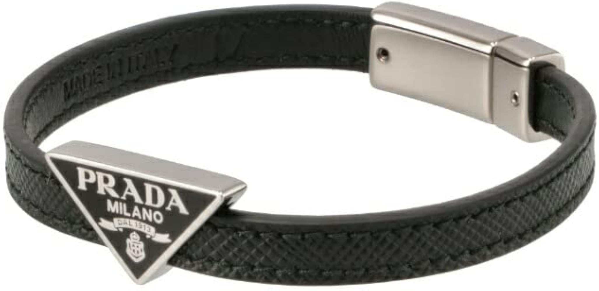 Amazon | [プラダ] ブレスレット メンズ SAF. レザーブレスレット NERO