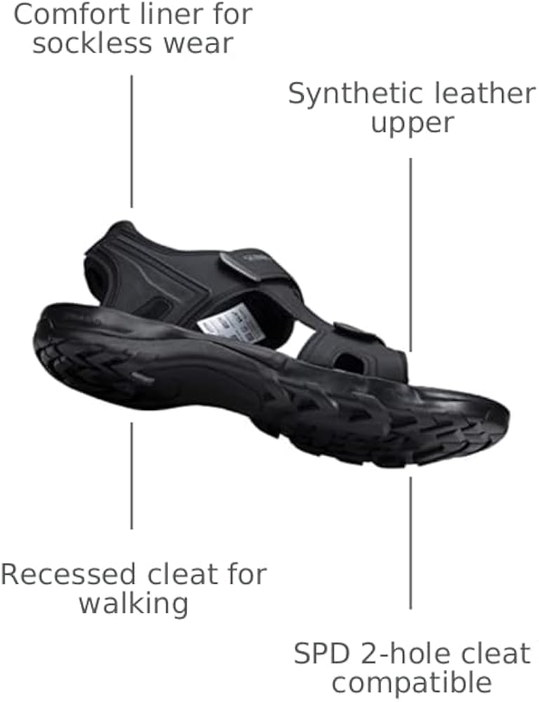 Amazon.com | SHIMANO SH-SD501 SPD Sandal, Black, 5-5.5 Men (EU 38