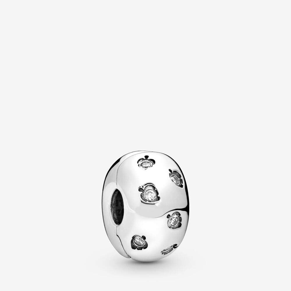 Amazon.com: PANDORA Sparkling Leaves Clip 925 Sterling Silver