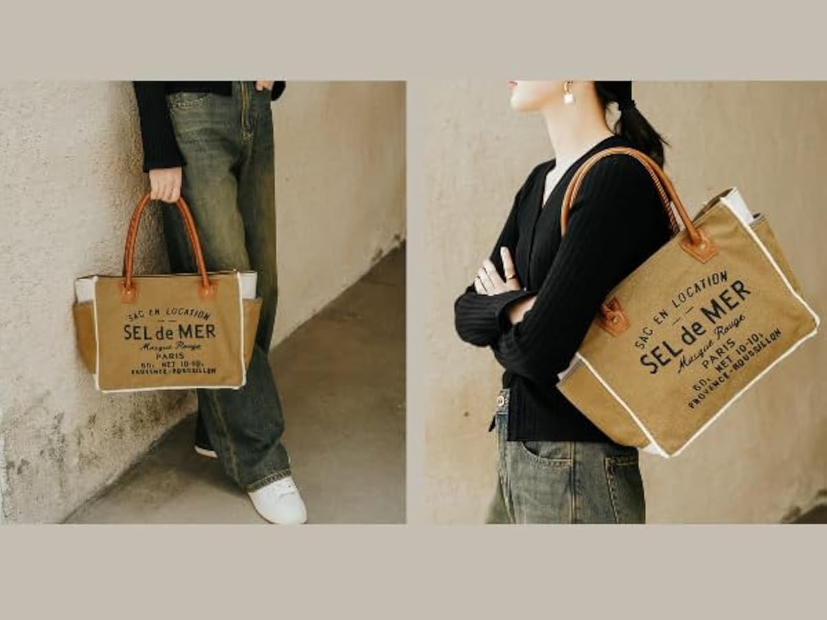 Amazon.com: Lamyba Sel De Mer Canvas HandBag Upcycled Canvas