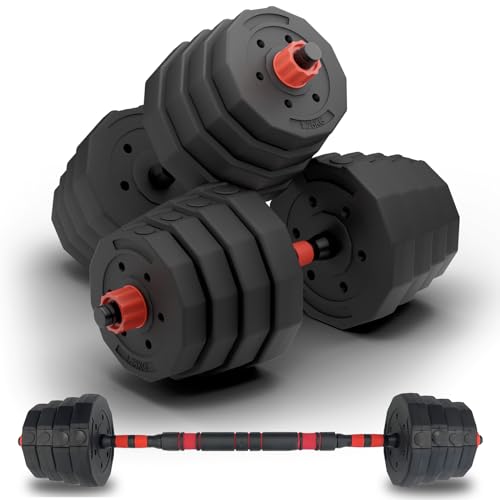 計50kg｜バーベルにもなるダンベル｜25kg×2個セット可変式 プレート a1