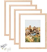 Amazon.com - 8x10 Picture Frame, OAK Wood Photo Frame 5x7 with Mat