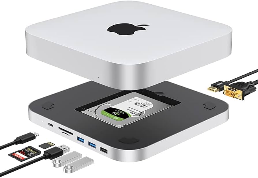 Amazon.co.jp: Quality Addicts Mac Mini USB-C スタンド&ハブ SATA