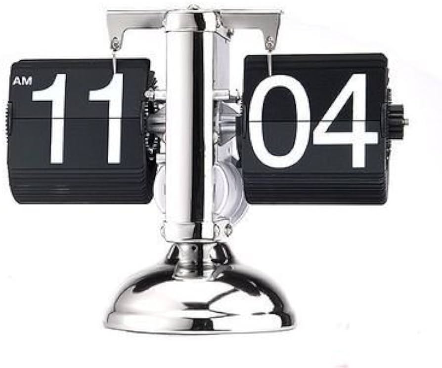 Amazon.co.jp: フリップスタンドクロック パタパタ時計 ブラック【並行