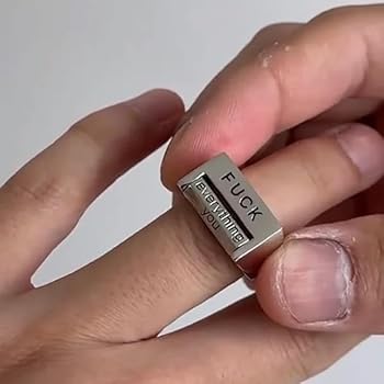 Amazon | JCDZSYKZ(小さな店) 面白い回転「f」リング、クリエイティブ