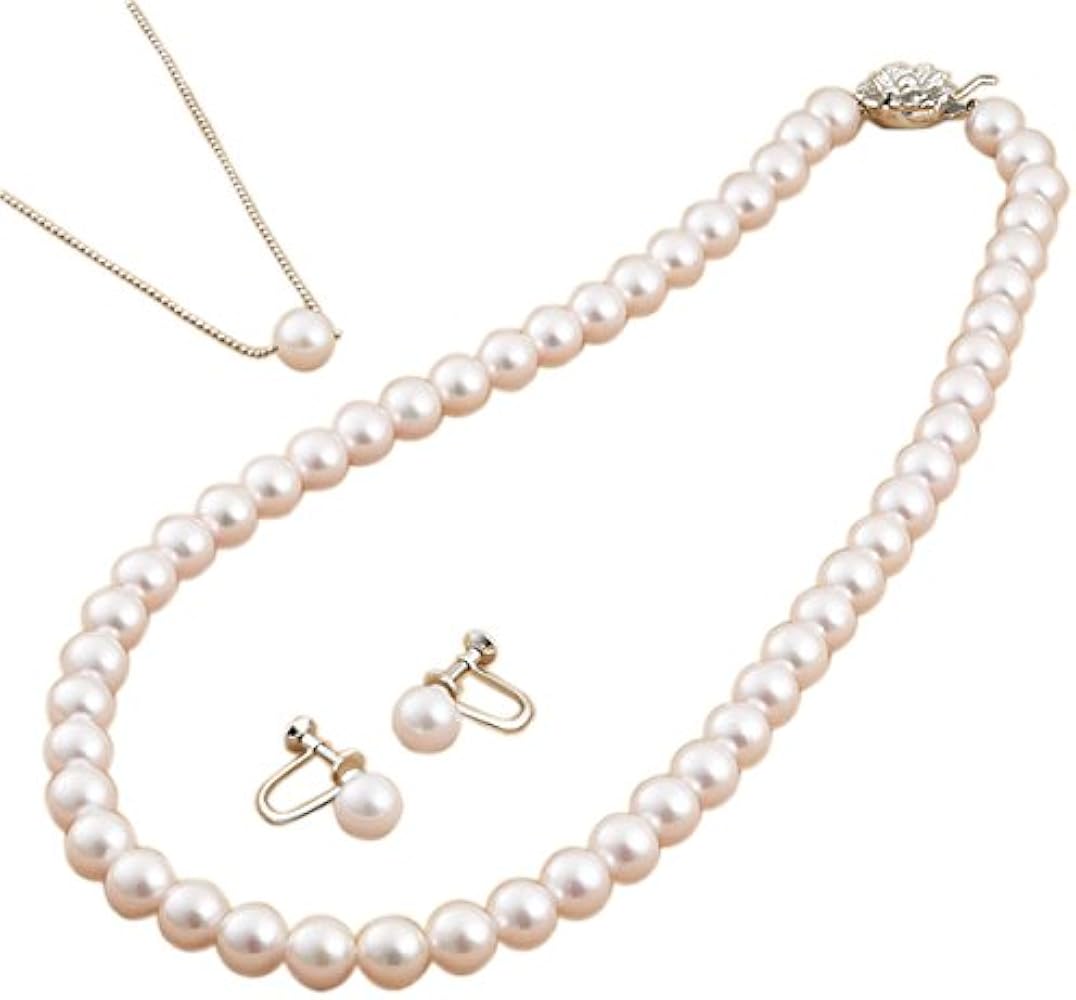 Amazon | 高島屋 花珠 7.5-8mm珠 あこや真珠 ネックレス 3点 セット
