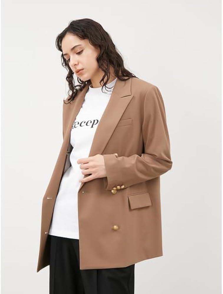 Amazon.co.jp: [ミラオーウェン] 金釦オーバーサイズダブルブレスト