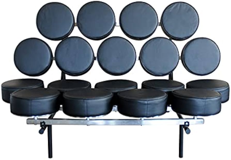 Amazon｜マシュマロチェア 本皮仕様 色ブラック ジョージネルソン