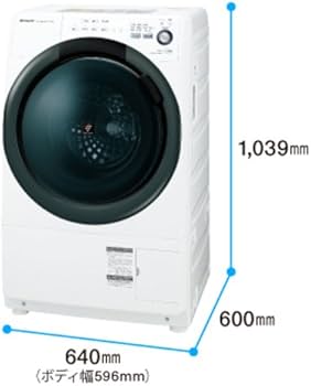 Amazon | シャープドラム式洗濯乾燥機 7kgタイプ 右開き ホワイト系 ES