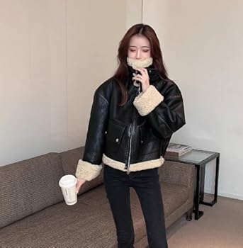 Amazon | ライダースジャケット レディース アウター ジャケット ボア