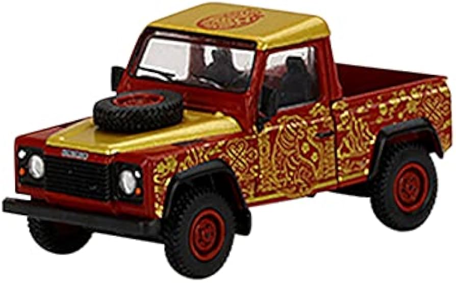 Amazon.com: Mini GT Defender 90 Pickup Truck (RHD) Red & Gold w