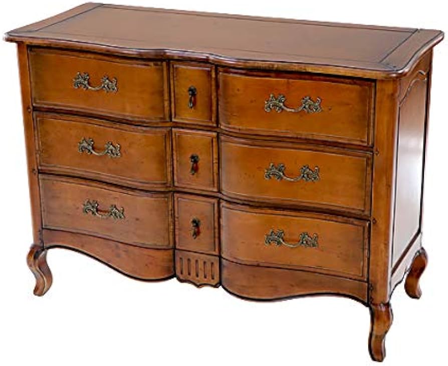 Amazon｜アンティーク調 3段 チェスト ブラウン 約W119.5×約D52×約H85