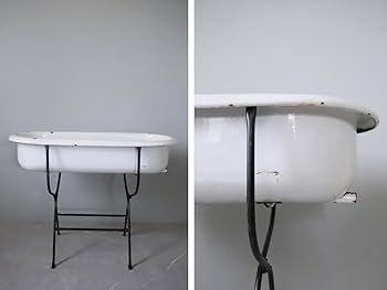 Amazon.co.jp: アンティーク 琺瑯製ベビーバス ホーロー風呂 花器