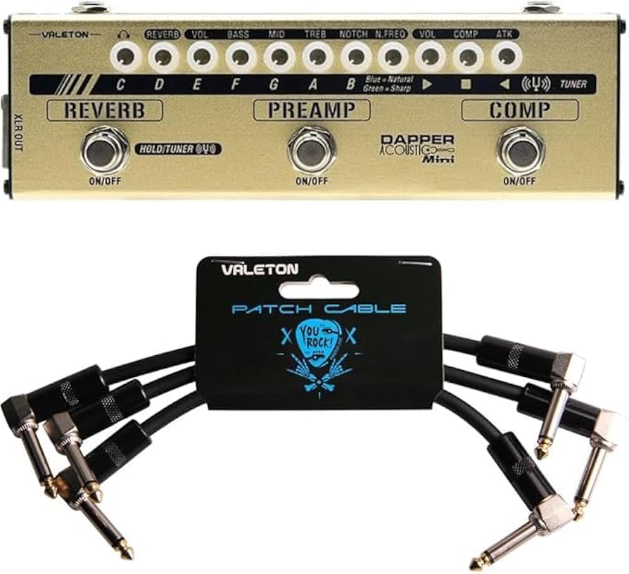Amazon.com: VALETON Dapper Acoustic Mini + 3 Patch Cables Bundle