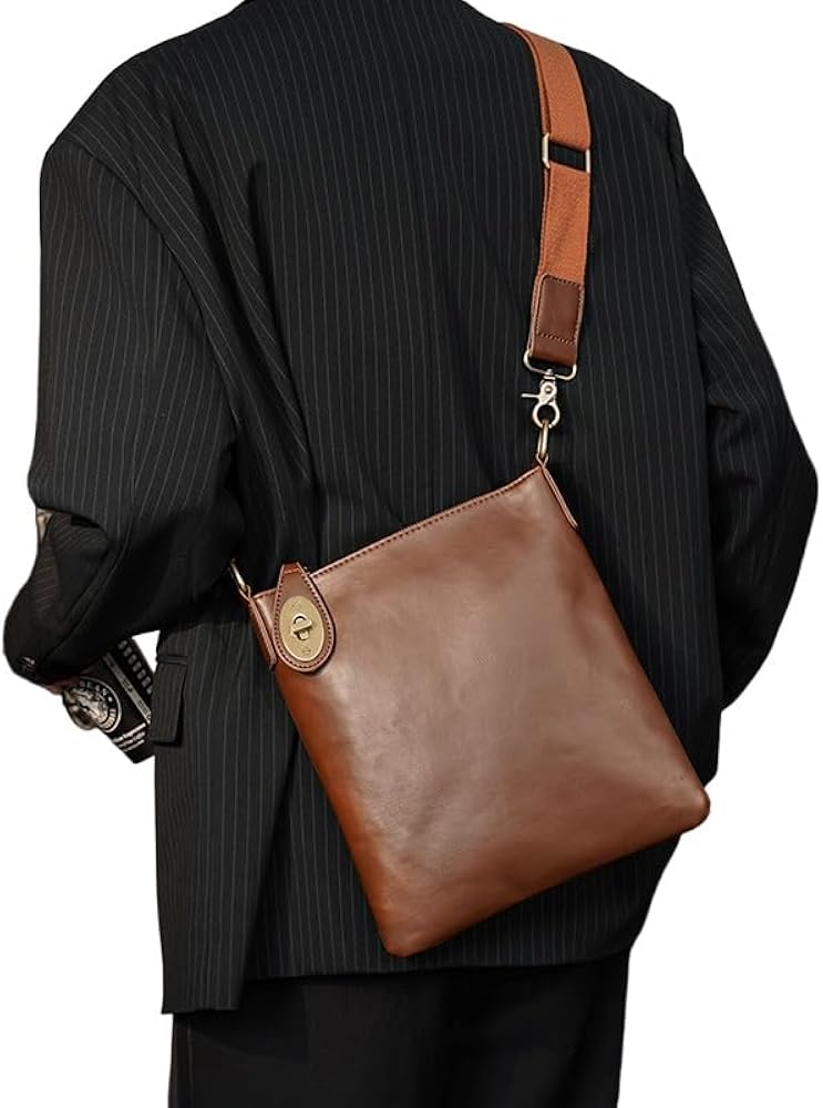 Amazon | ショルダーバッグ メンズ PU レザー 斜めがけ 縦型 大容量