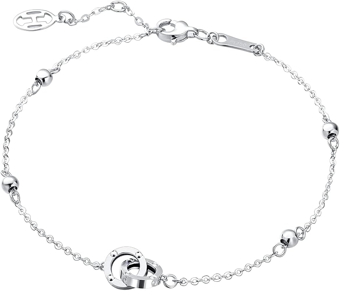 Amazon | FANCIME プラチナ ダブルループ ブレスレット レディース