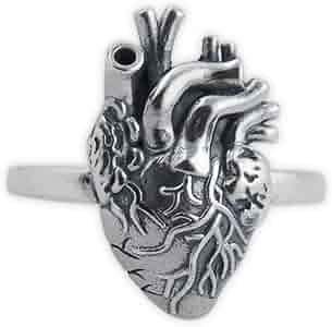 Amazon.com: FashionJunkie4Life Anatomical Heart Ring - 925