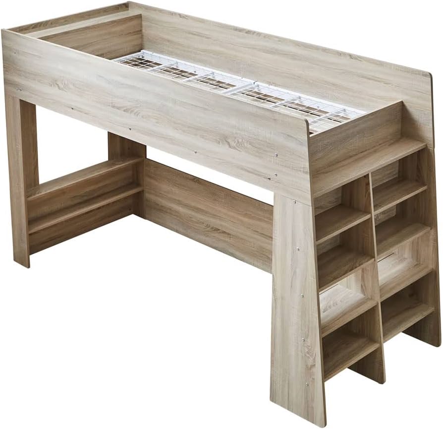 Amazon｜ネルコンシェルジュ アスぺン ロフトベッド シングル シェルフ