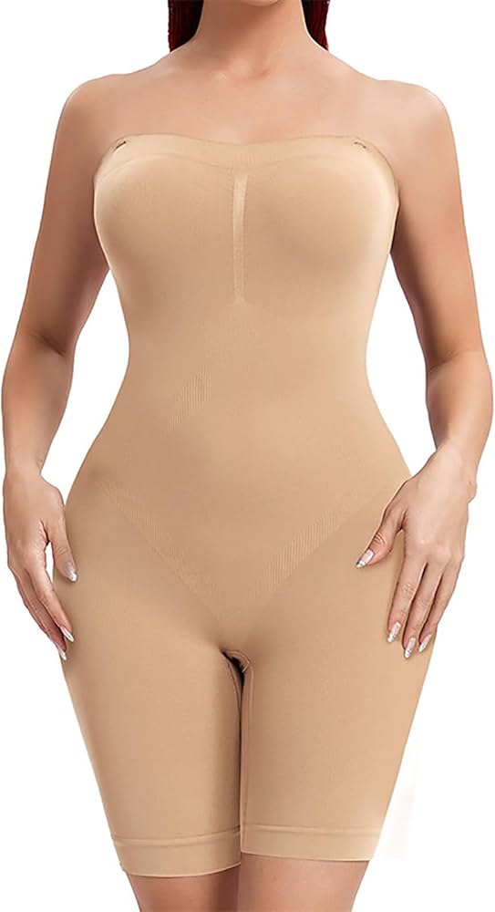 Amazon.co.jp: ストラップレス補正下着ボディスーツ女性のためのおなか