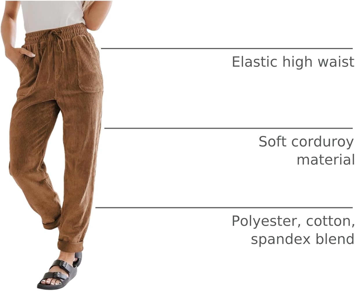 Stretch Corduroy Pants Womens Corduroy Pants Elastic High Waist