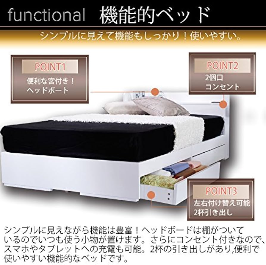 Amazon｜ビックスリー シングルベッド 収納付きベッドフレーム