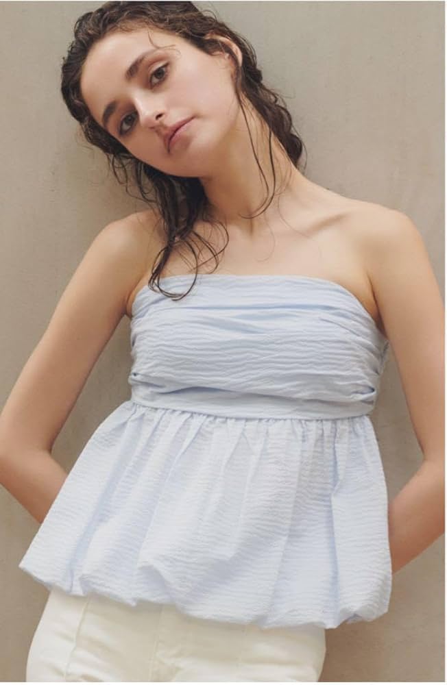 お*引様 エメイン Aimeine 2wayバルーンベアブラウス Amazon.co.jp