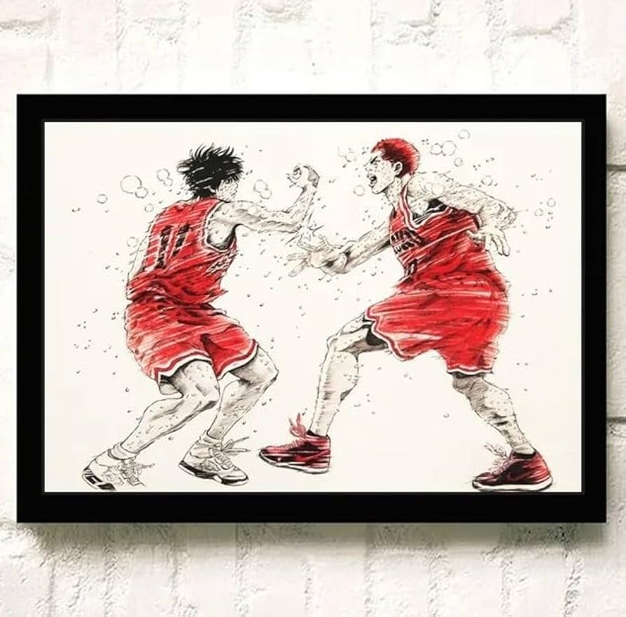 Amazon.co.jp: スラムダンク 流川楓 桜木花道 ハイタッチ タペストリー