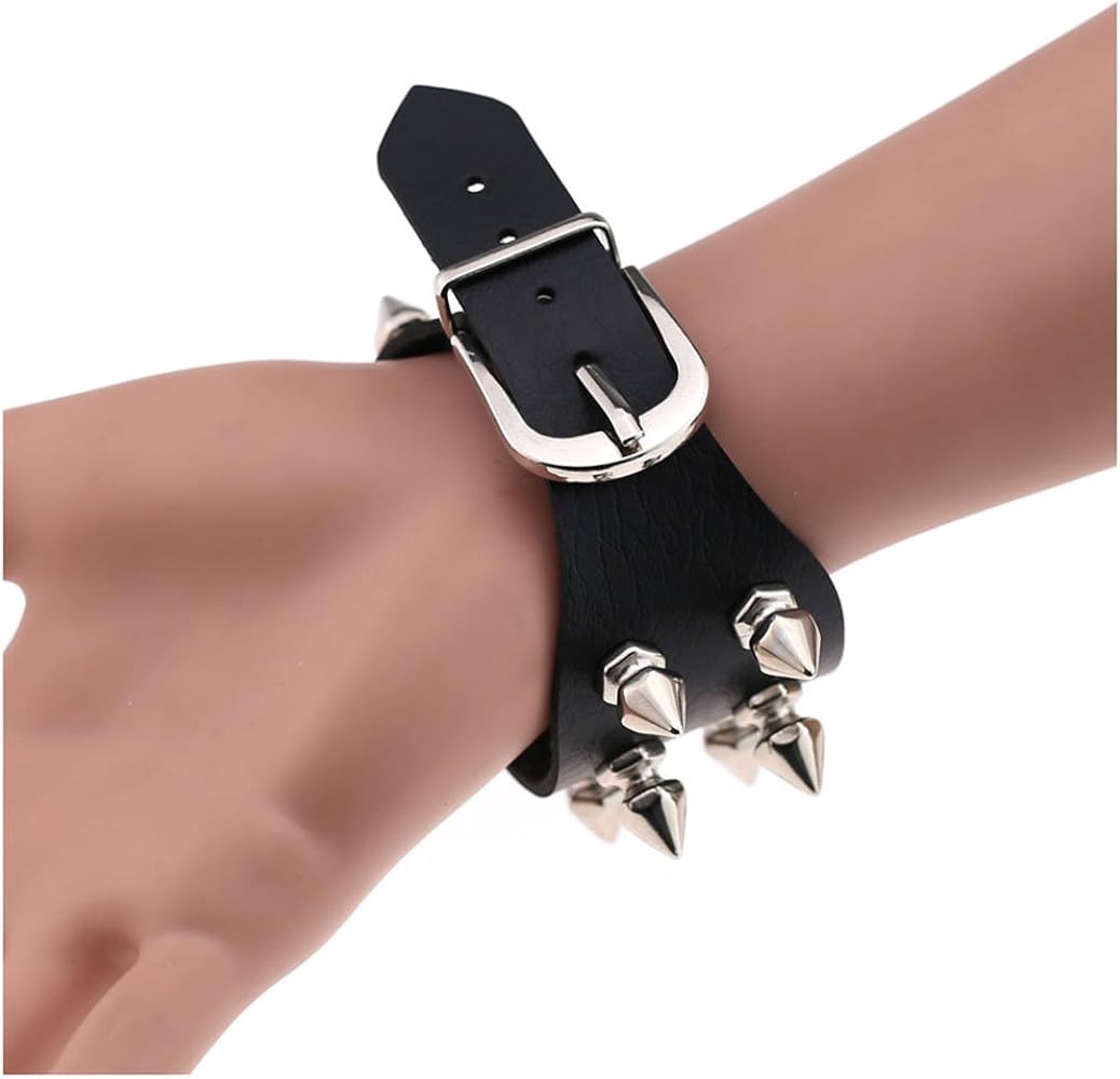 Amazon.com: Tanyoyo Unisex Spike Studded Rock Punk Biker Wide