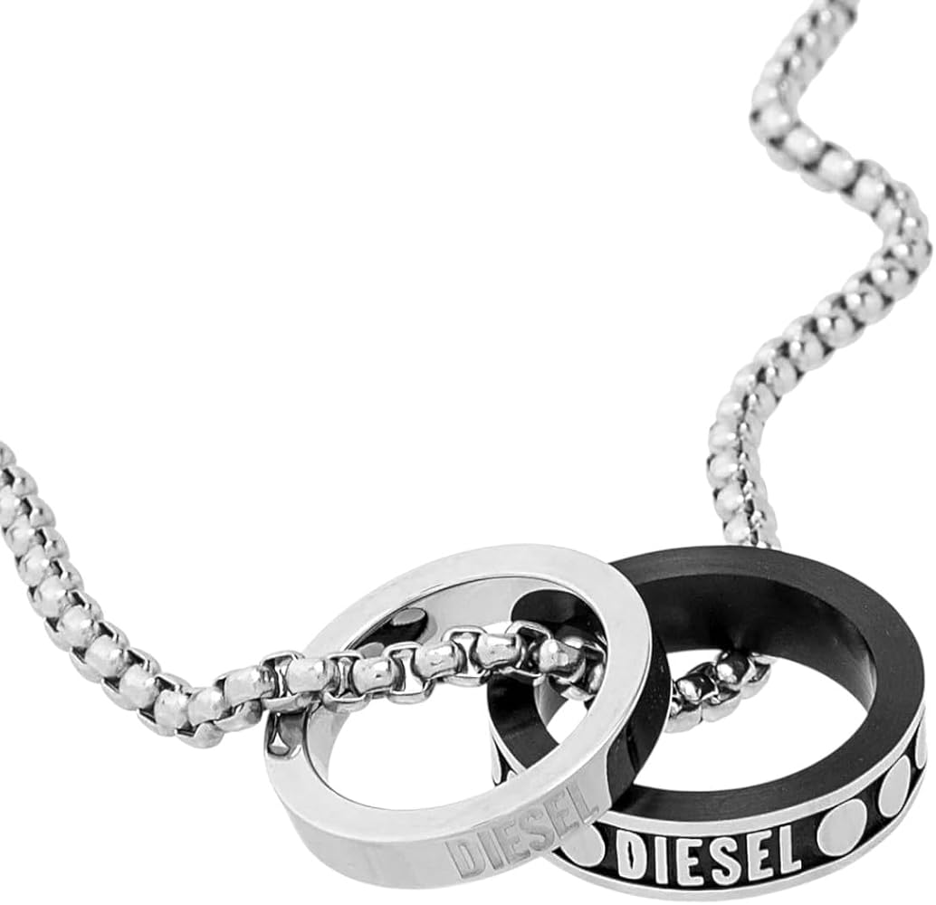 Amazon | DIESEL ディーゼル DX1168040 ダブルリング ネックレス