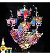 Amazon｜LYTDMSKY テキーラ 船 船型酒棚 24カップ 雰囲気作り LED酒