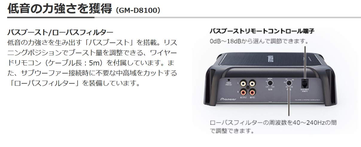 Amazon.co.jp: Pioneer パワーアンプ GM-D8100 600W×1 モノラルパワー