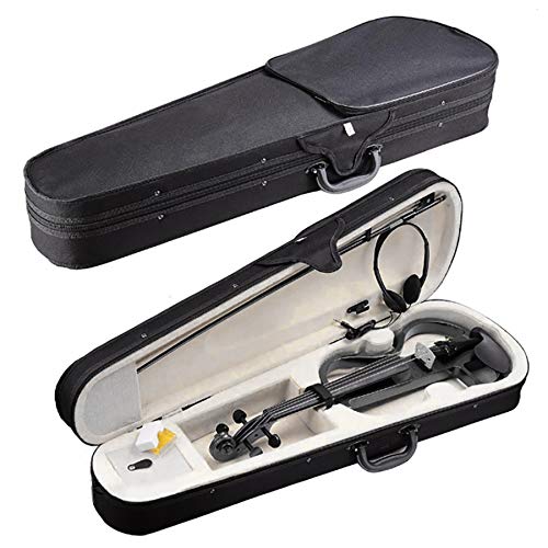 Amazon | 初心者4/4エレクトリックバイオリンエボニーサイレント