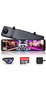 Amazon.co.jp: Changer ドライブレコーダー ミラー型 前後カメラ 4K+