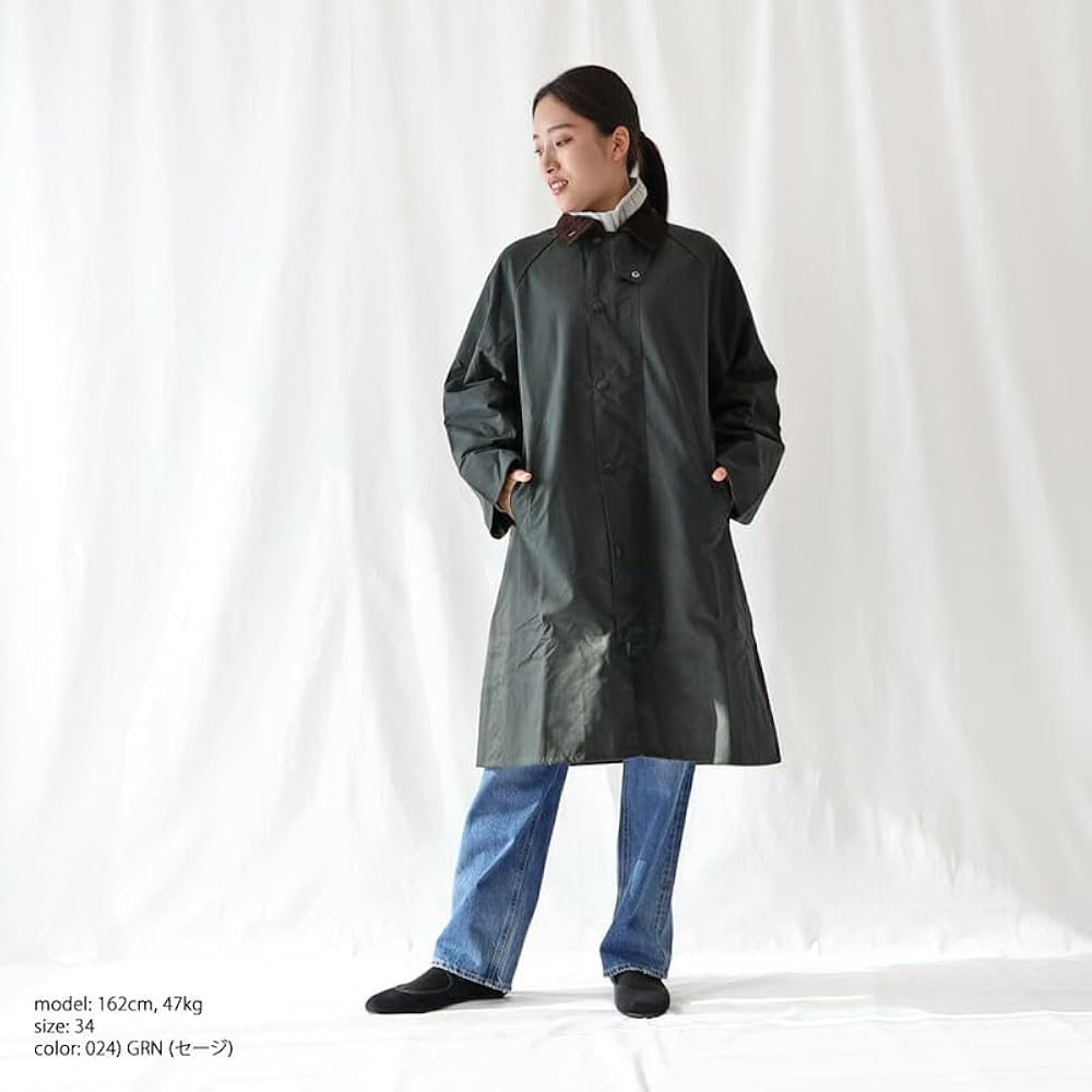 Amazon | [バブアー] EXMOOR ワックス コットン ミドルレングス コート