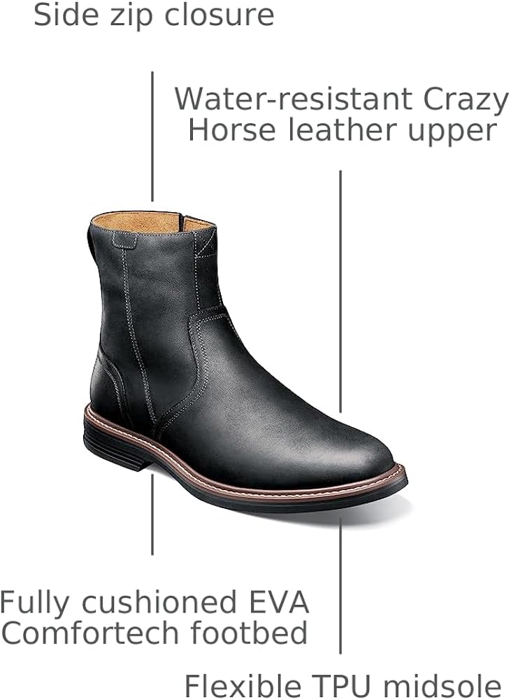 Amazon.com | Florsheim Norwalk Side Zip Boot Men's Boot, 7 D(M) US