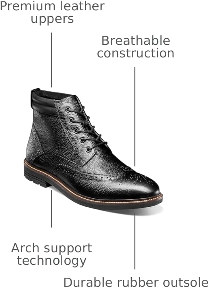 Amazon.com | Nunn Bush Men's Odell 2.0 Wingtip Dress Casual Chukka