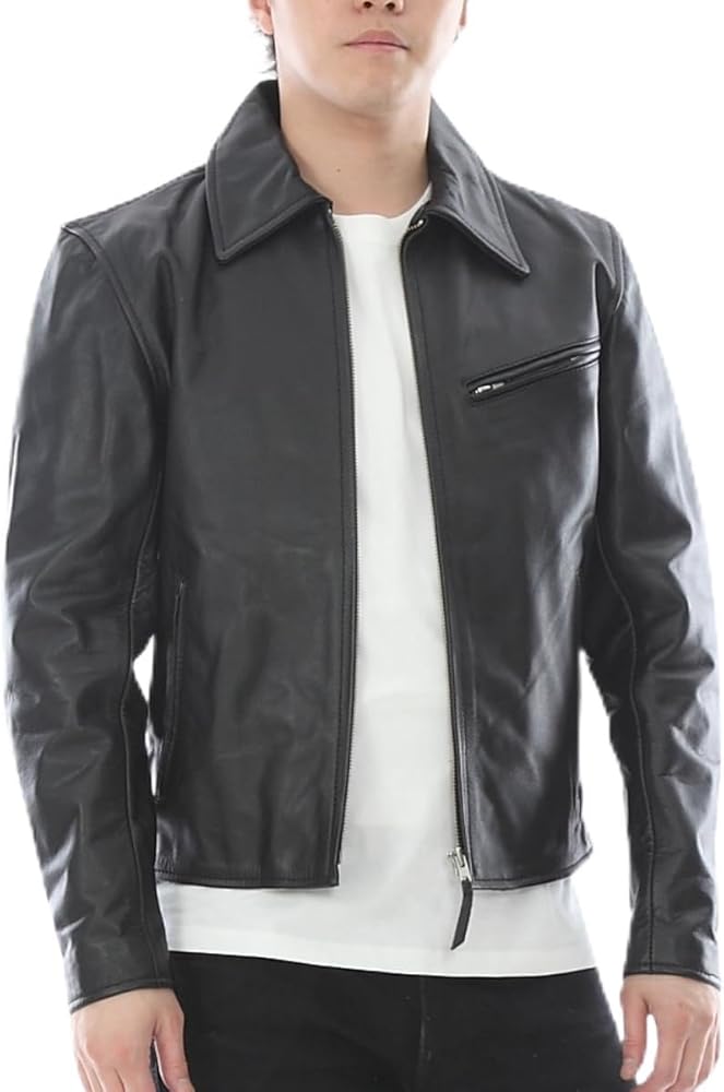 Amazon | [皮の但馬屋] レザージャケット メンズ 本革 革ジャン