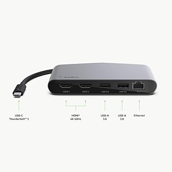Amazon.com: Belkin Thunderbolt 3 Dock Mini HD With Cable - Usb C
