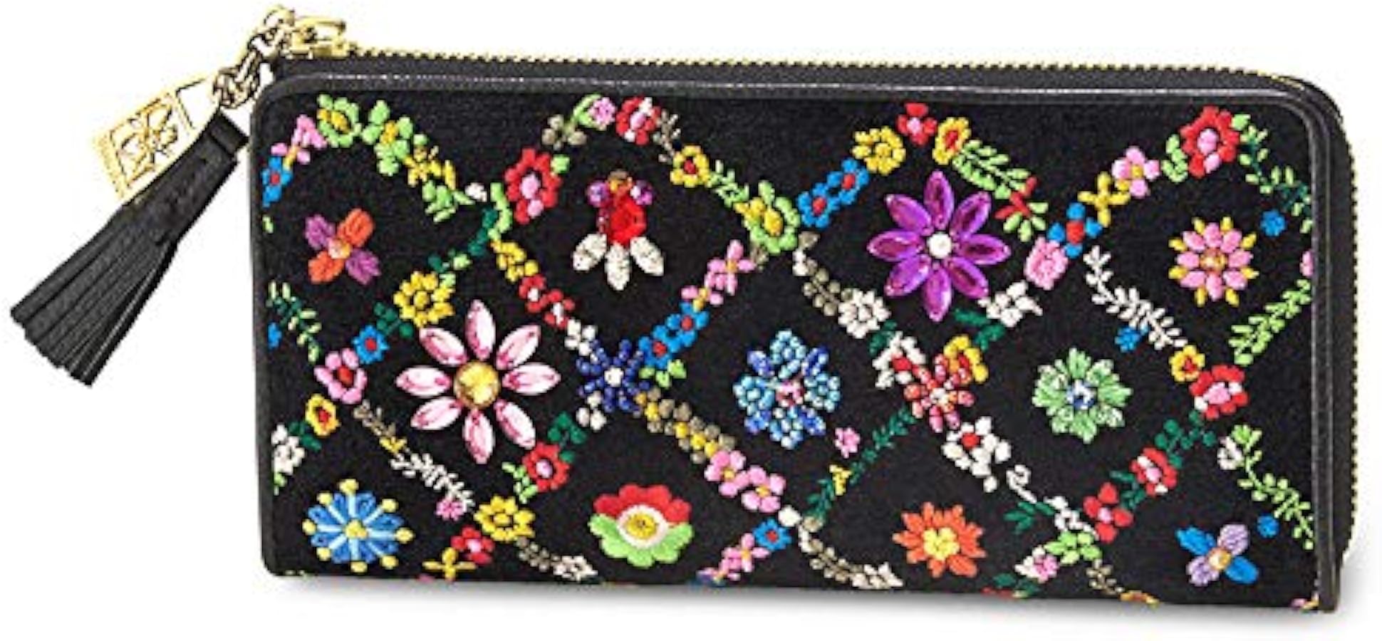 Amazon | [シンクビー！] オーバーザレインボー L型長財布 (ブラック