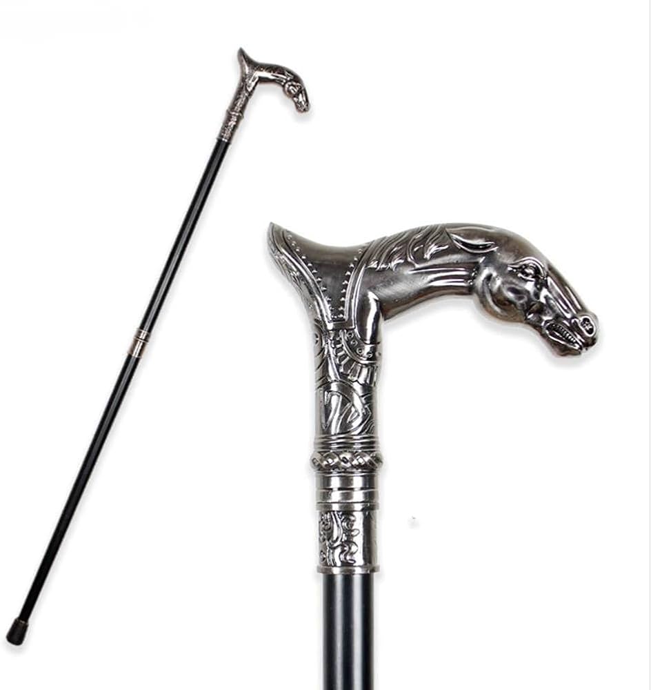 Amazon.co.jp: 杖 男性用 かっこいい馬の頭の高級ファッション