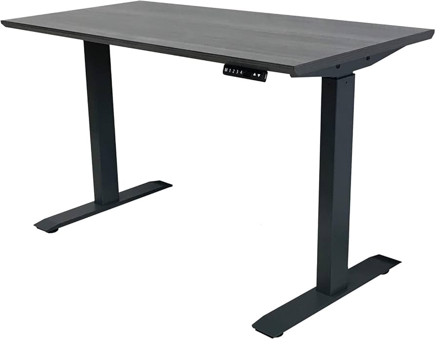 Amazon | 電動昇降デスク メラミン天板 USB付 グレー スタンディング