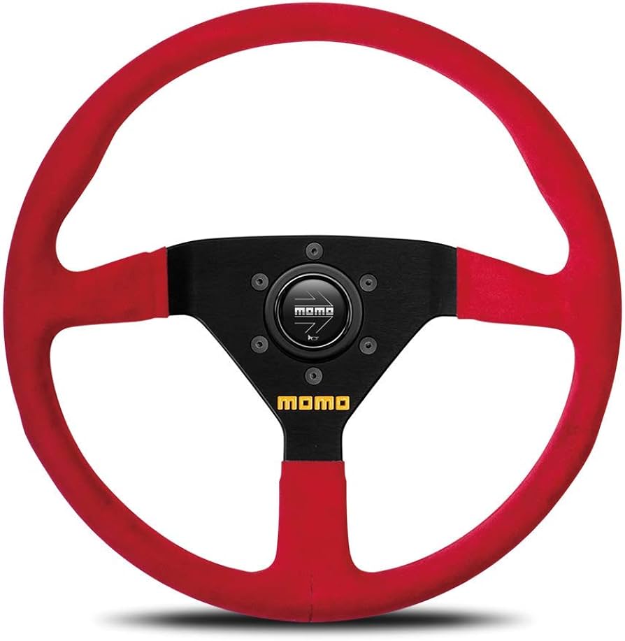 Amazon | MOMO(モモ) ステアリング MOD.78 35パイ RED/スエード M-64