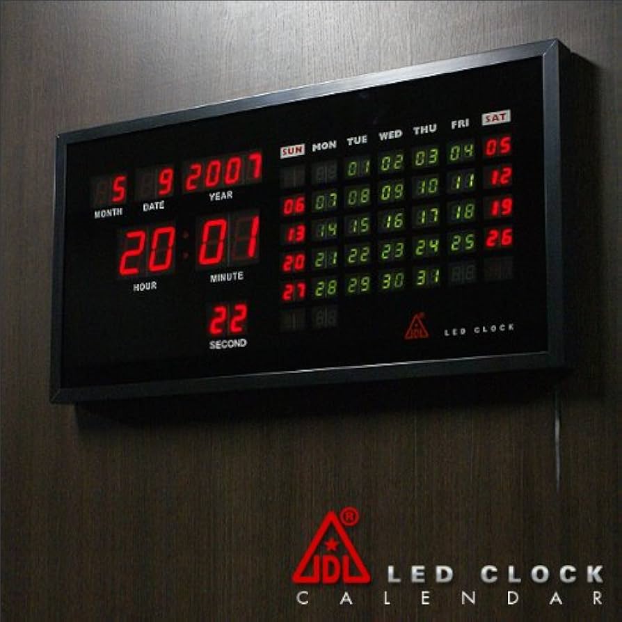 Amazon.co.jp: ☆大型デジタル掛け時計☆年月日時分秒曜日が一目で