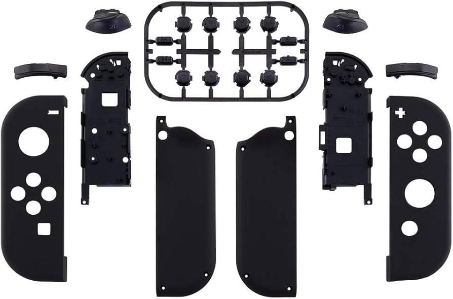 eXtremeRate Soft Touch Grip Black Joycon Handheld Controller