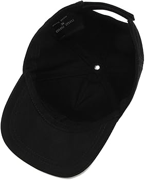 Amazon | [ミュウミュウ] 帽子 ドリル ベースボールキャップ ブラック