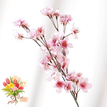 Amazon｜siawadeky 桜 造花 6本セット さくら 春の花 絹花 シルク花 桃